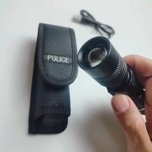 T6-518 ไฟฉายแรงสูงLEDแบบพกพา สามารถเสียบชาร์จด้วยสายUSBได้ ไฟฉายซูมได้