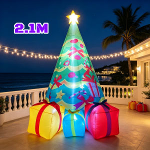 2.1M Christmas Inflatable Tree Decoration Built LED Lights With 3 Color Gift Boxes Indoor Outdoor Lawn Garden Square Decoration