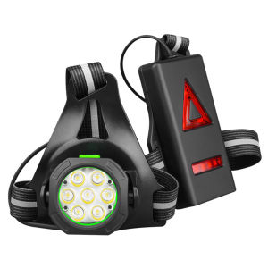 MOJOYCE LED Wearable Running Light USB Rechargeable Ultra Bright Safety Lamp 3 Modes Lightweight Chest Run Light Adjustable for Camping Hiking Running
