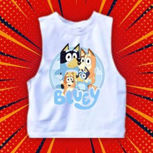 Cute SANDO MUSCLE TEE For Kids 1 to 8 yrs old Pooh Looney Tunes Bluey SpongeBob McQueen Paw Patrol Sublimation Prints