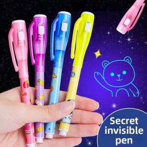 3/6Pcs Invisible Ink Pen Spy Pen with UV Light Magic Marker for Secret MessageTreasure Box PrizesKids Party Favors