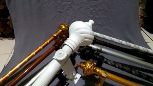 Besi Batang Tiang Gorden 0.5 - 2 Meter Single FullSet Pintu & Jendela Mahkota