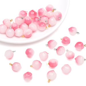 5pcs 13x17mm Pha lê thủy tinh Mặt dây chuyền màu hồng đào hạt charm hạt cho Hoa Tai Vòng Cổ Vòng Tay DIY Phụ kiện làm đồ trang sức