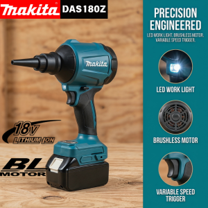 Makita | Makita DAS180 18V Brushless Cordless Air Blower 200m/s 2.8N 4-Speed Dust Blower with LED for Workshop Cleaning