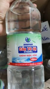 Cồn y tế 70 độ ethanol hãng Biduphar chai 1 lít sát khuẩn