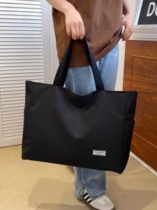 Large Capacity Waterproof Shopping Bag Casual Simple Shoulder Tote Bag Portable Travel Business Trip Handheld Bag