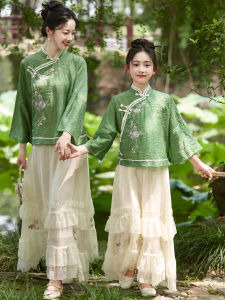 MPW | New Chinese Style Childrens Hanfu Set Autumn New Arrival Mid-Large Child Chinese Style Button-Up Top Skirt