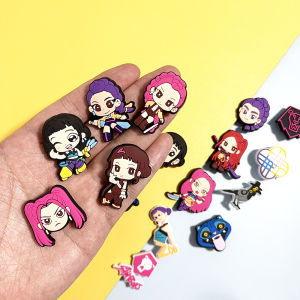 17 Pcs KPop n Hunters Clog Shoe Charms DIY Wristband Sandal Accessories for Kids & Women Party Favor Gifts