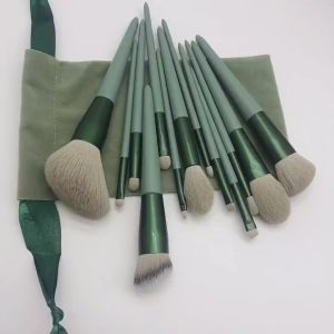 KUAS WARNA RANDOM MAKE UP 1 SET 13PCS UKURAN BESAR LENGKAP POUCH LEMBUT SET KOSMETIC BRUSH MAKEUP