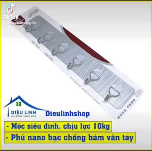 Móc dán tường Siêu Dính thanh 6 Móc Siêu Dính Cao Cấp Loại 1 Dán Tường Nhà TắmNhà BếpTủ Quần Áo - Móc dán tường treo quần áo dieulinhshop
