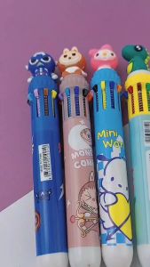 (1 Pcs) Bulpen Cetek / Ballpoint / Pulpen Cetek 10 Warna Karakter Labubu Avangers Sanrio Dino