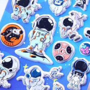 太空宇航员宇宙少年立体3d泡泡贴 Astronaut premium stickers