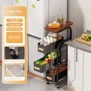 SHENGHUOXUANYAN | Ultra Slim Kitchen Storage Cart Vegetable and Fruit Organizer