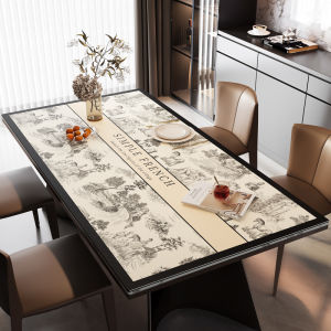 2025 New Rectangular Tablecloth Leather Waterproof Oil Resistant Heat Insulation Dining Table Mat Easy Clean Tea Table Pad