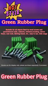 6MM 8MM Green Plastic Expansion Tube Self Tapping Screw Rubber Plug High Toughness Not Easy To Wear