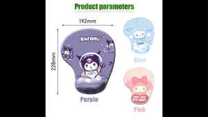 New Sanrio Kuromi Wrist Mouse Pad Anime Cute Thickening Non Slip Mousepad Computer Keyboard Hand Rest Kawaii Desk Mat Decoration