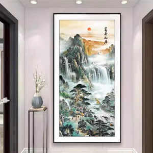 DIY Needlework Cross Stitch Kits Chinese style landscape scenery Pattern Printed Canvas Cotton Thread Set Embroidery Decoration