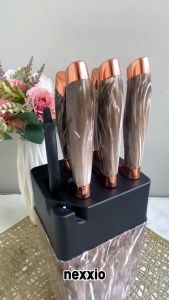 NexXIO Pisau Dapur Set Stainless Steel High Quality / Japanesse Knife Set Marble Multifungsi