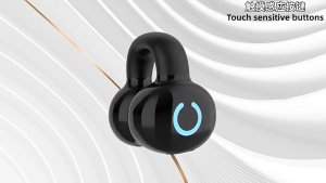 【Newly Upgraded】Ear Clip Bluetooth Headset Single Bone Conduction Wireless Bluetooth Earphones wireless Clip on earphones Touch Control Clip on earphones with Mic Noise Reduction Waterproof Earbud