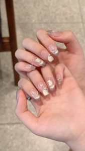 10 pcs Handmade Breath of the Deep Sea Gradient Cat Eye Light Luxury Press-On Nails