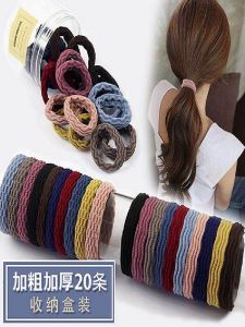Colorful Thick Basic Hair Bands for Adults Simple Hair Ties Personality Womens Hair Ropes Japanese and South Korean Style Cloth Material