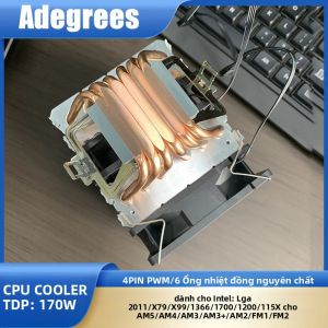 6 Ống Dẫn Nhiệt CPU Làm Mát Không Khí Quạt Kép Cho LGA1700 1200 115X 2011 1366X79 X99 AMD AM4 AM5 - Tản Nhiệt Làm Mát Không Khí Tháp