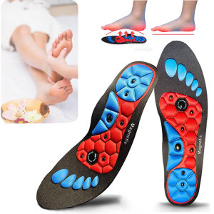 SportsMagnetic Therapy Massage Insoles Foot Acupressure Soft Shock Absorption Breathable Shoe Soles Insert Health Care Insoles