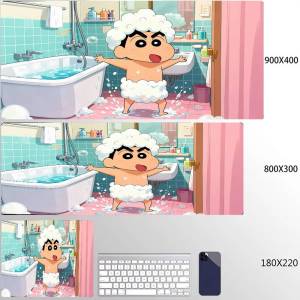 Bandai | Anime Cartoon Mouse Pad C-Crayon Shin-chans Mouse Pad Peripherals Computer HD Gamers Locking Edge Non-slip Keyboard PC Desk Mat