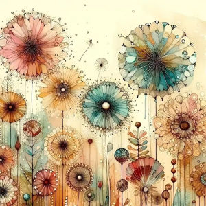500/1024PCS Jigsaw Puzzle Abstract Colorful Flower Landscape Art For Adults Great Weekend Relaxation And Family Fun