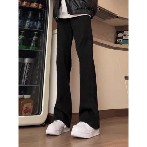 Cleanfit Black Casual Mens West Pants Drapey High-End Feel Commute Slim Straight Micro Flare Pants Outdoor Leisure Clothing