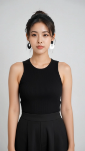 [SG] Black & White Geometric Drop Earrings | Modern Matte Statement Earrings | Minimalist Round Dangle Earrings | Contemporary Fashion Jewellery | ear me out (EMO-145)