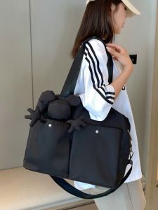 Large Capacity Nylon Doll Tot Bag Fitness Travel Handbag Single Shoulder Slant Crossbody Bag Fashionable Oxford Cloth Zipper Closure