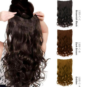 Wavy Half Wigs Clip in Hair Extensions Invisible Natural Soft Hairpiece for Women Girls