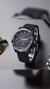 Quartz Watch for Men Fashion Casual Wristwatch with Waterproof Silicone Wristband Outdoor Sports Watch Boyfriend Gift