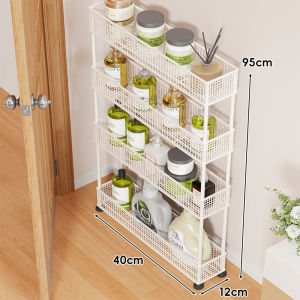 WUBUWEI | Giá Đỡ Tiết Kiệm Không Gian Mảnh Dài Có Bánh Xe