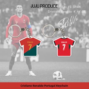 Creative Cristiano Ronaldo Cup Keychain Cartoon Jersey Fan Gift Backpack Pendant Car Decoration Sports Themed Accessory
