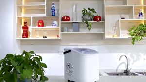 E-Home Portable Compact Ice Maker Dengan Handle 220v 112w Mesin Es Batu Machine Membuat Es Cepat 6 Menit