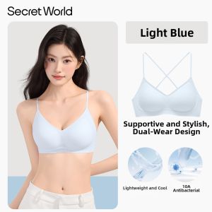 Secret World | Gathering Small Chest Seamless Backless Bra Thin Shoulder Straps