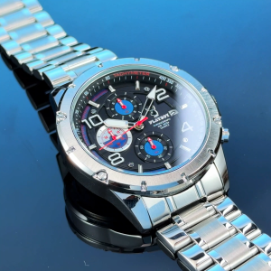 【ของแท้ 100%】PLAYBOY นาฬิกาข้อมือชาย กันน้ำลึก 30 เมตร สแตนเลสสตีล ปฏิทินแฟชั่น นาฬิกาควอตซ์ หน้าปัดเรืองแสง ขนาด 44 มม. 3509