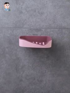 Hard Plastic Soap Dish Wall Mounted Non Drilling Rack Double-layer Sponge Support Bathroom Storage Accessories Home Travel Supplies