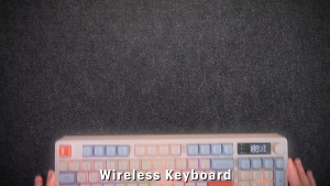 TechSavvy คีย์บอร์ดบลูทูธไร้สาย FreeWolf M96 2.4Ghz+บลูทูธ PBT KeyCap แสดงผลตัวเลข for PC/IOS/Mac OS Mechanical Keyboard