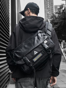 Casual Style Crossbody Bag Large Capacity Light Rider Shoulder Bags Mens Motorcycle Backpack for Youth Soft Surface Zipper Closure