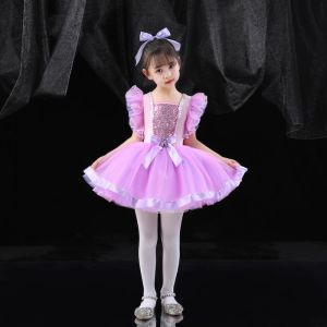 ชุดเต้นรำสำหรับเด็กอัจฉริยะกระโปรงฟูฟ่องปักเลื่อมสำหรับเด็กผู้หญิงแบบใหม่อนุบาลชุดการแสดงสำหรับเด็กบาร์เต้นของเรา