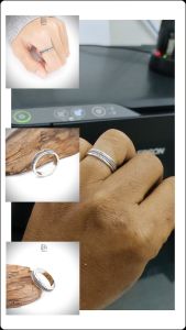 Cincin Pria-Wanita Perak Asli 925 Simple Kombi Jalin Padi Valiaso