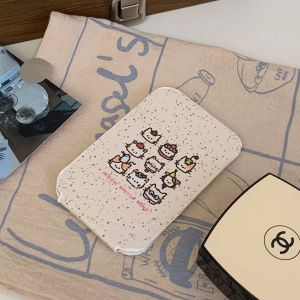 Cute Mini Portable Folding Mirror Handheld Cosmetic Mirror Desktop Stand Mirror Cartoon Style Korean Fashion NICHAOPIAOLINANG