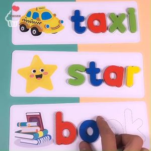 Spelling Game SET | Puzzle Balok Kayu Belajar Mengeja Membaca Kata Mengenal Huruf Kecil Alfabet Lowercase | Treehole English Word Alphabet Matching Blocks ABC Inggris | Mainan Montessori Edukatif Edukasi Anak Balita Murah