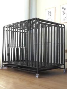 Square Tube Pet Cage Large Metal Dog Cage Large Free Space Dog Cage with 4 Wheels Indoor Dog House Dedicated To Fierce Dogs