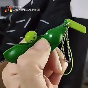 Stress Relief Squeeze Bean Key Chains Unlimited Bean Toys Creative Pressure Relief Pea Pod Keychain