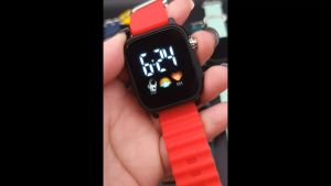 นาฬิกาแฟชั่น นาฬิกาแอลอีดี ( LED Watch ) ตัวเลขชัดเต็มจอ ระบบดิจิตอล ทรงเหลี่ยม หน้านักบินอวกาศ