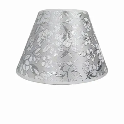 Silver Imitation Leather Lampshade Linen Fabric Bedside Wall Lamp Floor Lamp Accessories round Shape Decorative Light Source